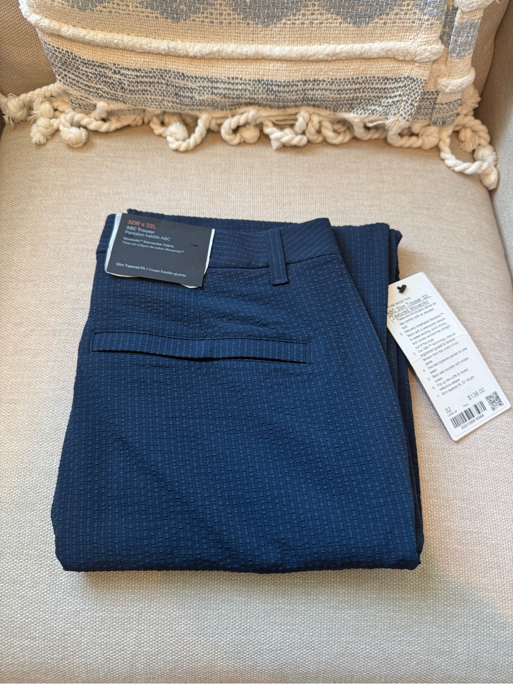 lululemon athletica Navy Textured Men's Dress Pants